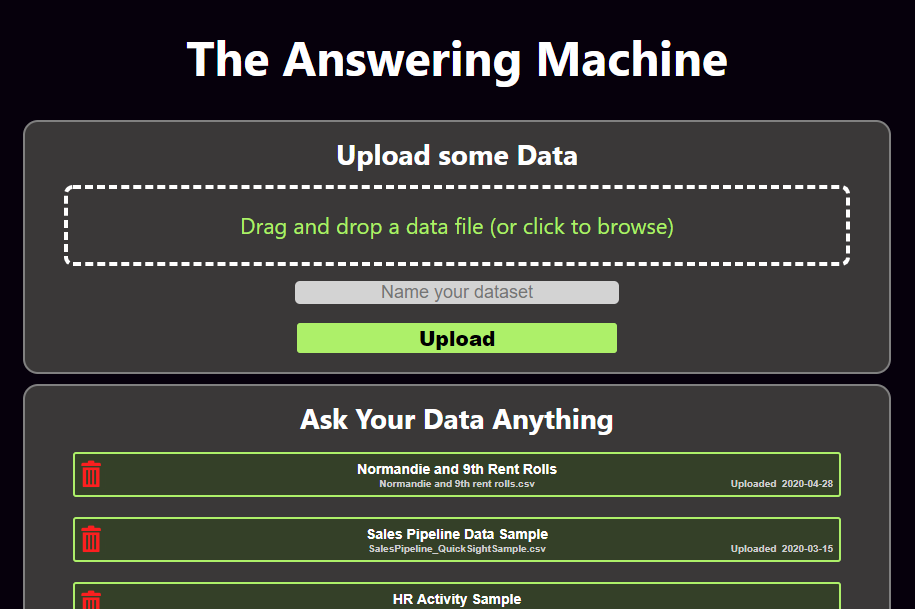 Answering Machine homepage